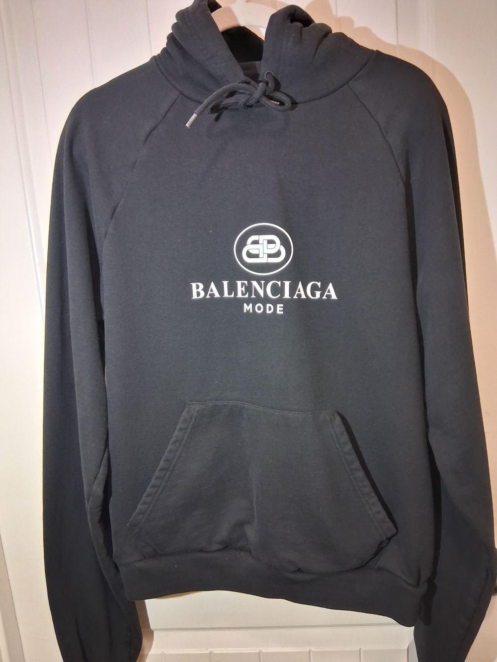 Balenciaga Black 'Mode' Logo Pullover Hoodie